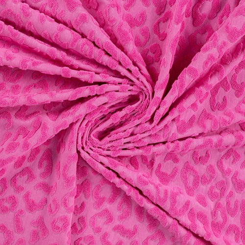 Jaquard Struktur Frottee - pink Leopard
